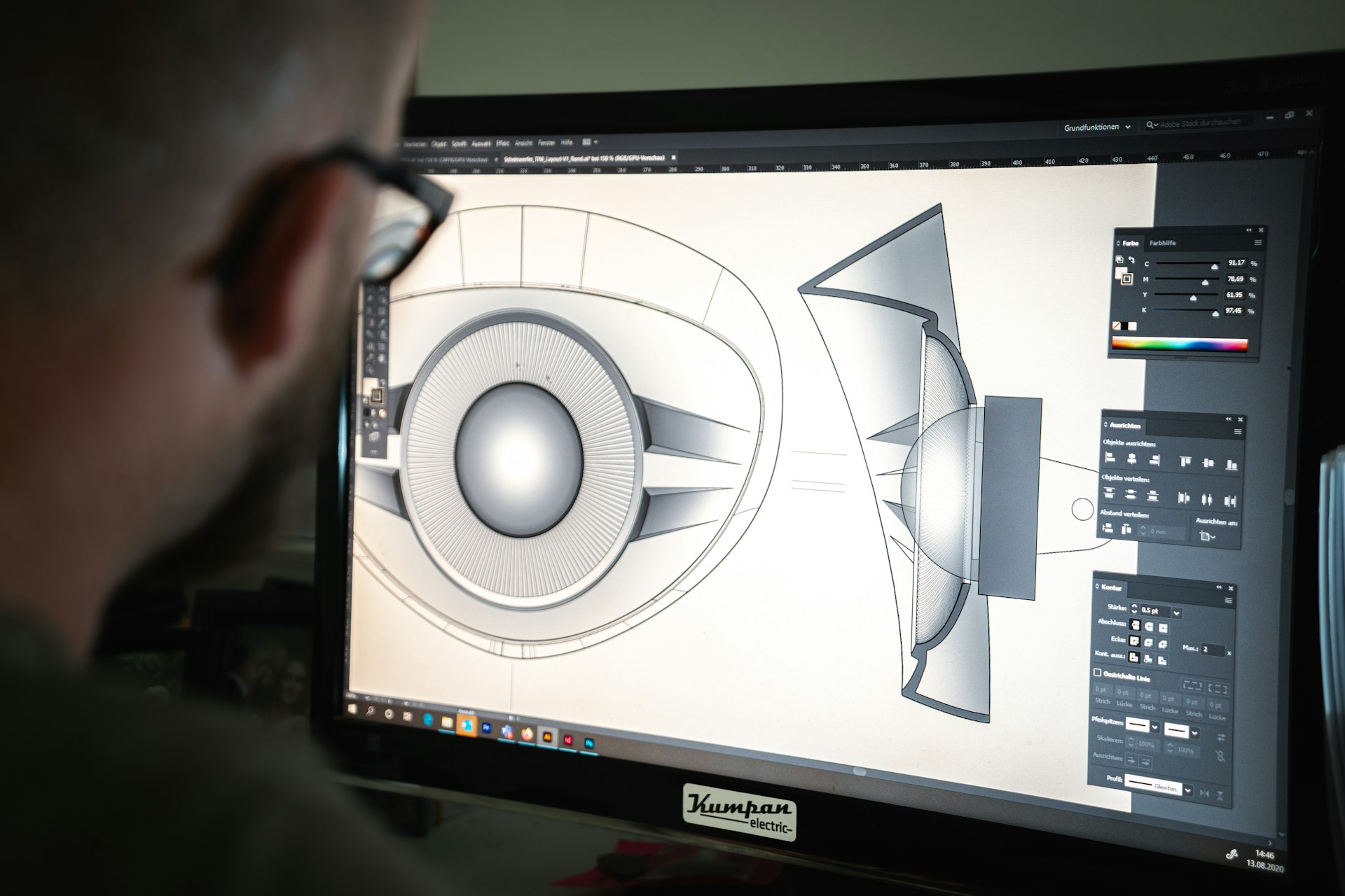 Engineer refining a medical-device design on a CAD workstation.